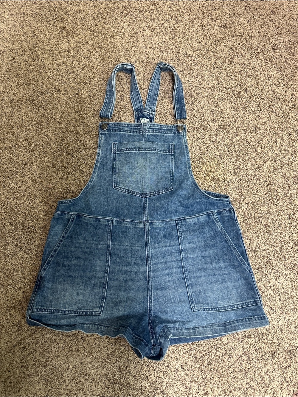 aerie Light Blue Denim Short Overalls